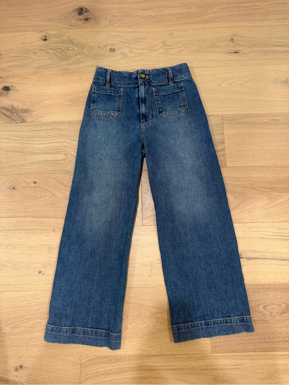 Anthropologie Maeve Collette Wide-Leg Dark Blue Denim Jeans